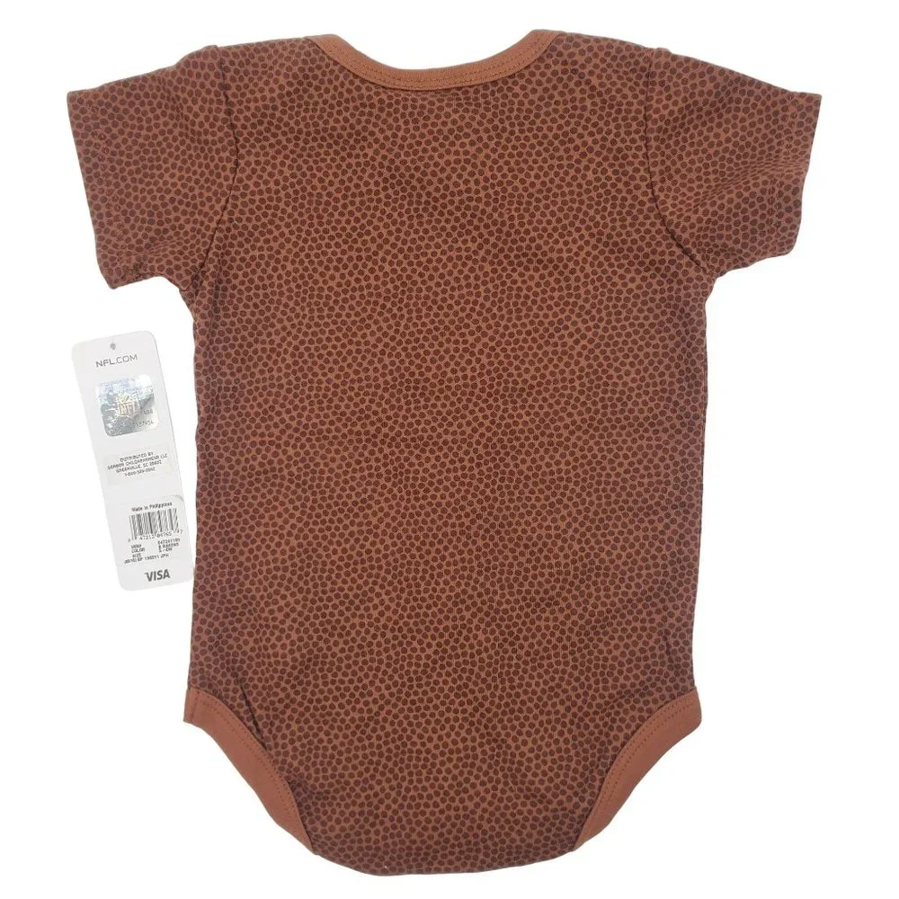 Lot of 4 NEW 3-6 months Baltimore Ravens NFL Team Apparel Brown Football Onesies - Picture 3 of 7